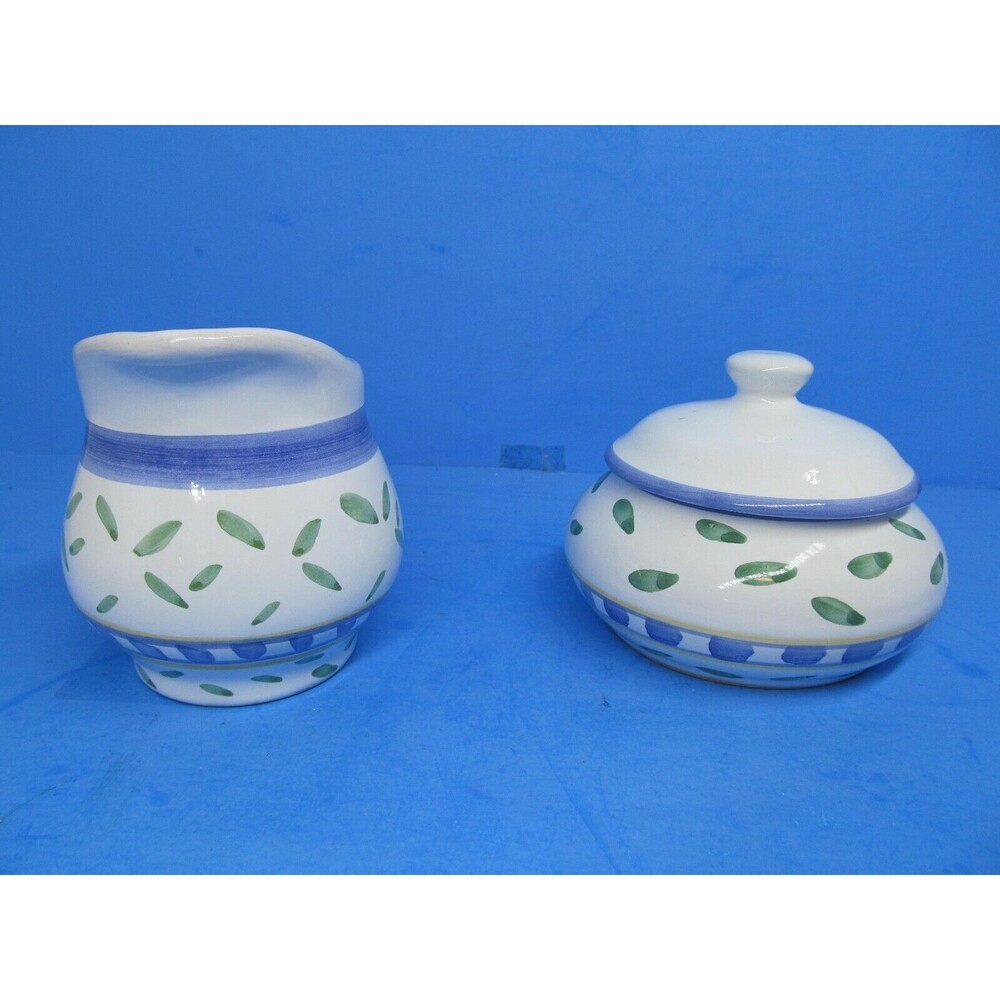 Williams Sonoma Tournesol Italy Sugar Bowl With Lid And Creamer EUC